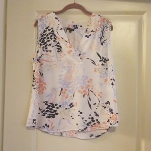 Talbots Floral Print V-Neck Sleeveless Top
